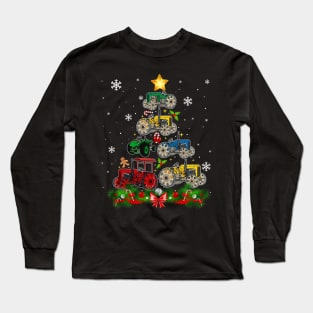 Tractor Christmas Tree Farming funny Xmas Holiday Gift Long Sleeve T-Shirt